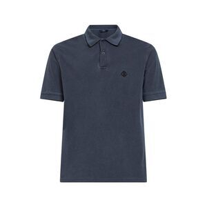 Herno Men Blue Cotton Pique Logo Polo Shirt